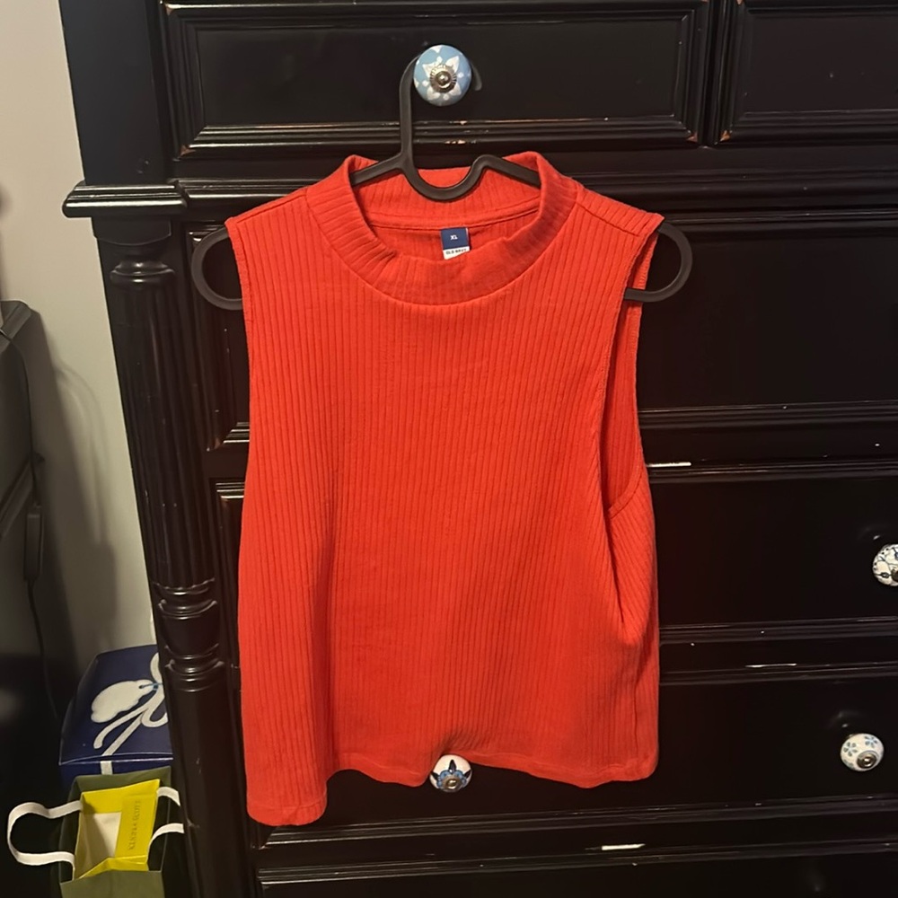 Old navy orange/red turtleneck tank top
